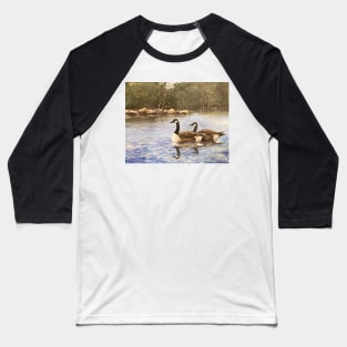 Duck Pond Oil on Canvas Baseball T-Shirt